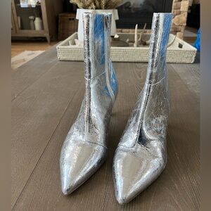 DV by Dolce Vita Metallic Silver Heeled Boots. Size 9.5
